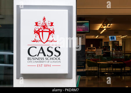 Cass Business School is City, University of London's business school established in 1966. Located in Bunhill Row just north of the City of London. Stock Photo