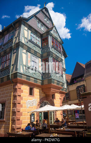 Zum Riesen (The Giant) is a hotel in Miltenberg, Germany and is one of the oldest hotels in the country, dating back to at least 1411 Stock Photo