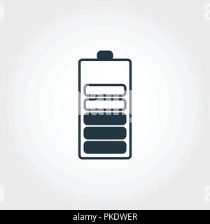 Battery icon. Monochrome style design from collection. UI. Pixel perfect simple pictogram battery icon. Web design, apps, software, print usage. Stock Vector