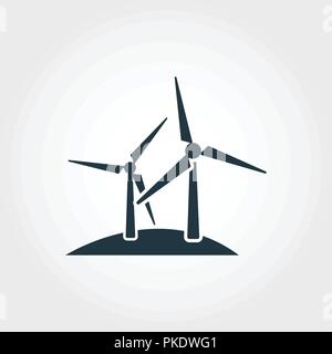 Windmill icon. Monochrome style design from collection. UI. Pixel perfect simple pictogram windmill icon. Web design, apps, software, print usage. Stock Vector
