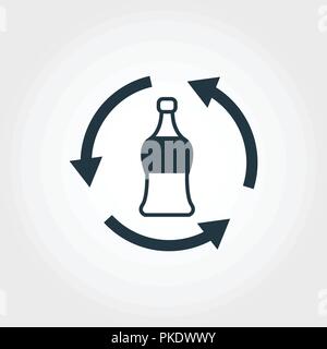 Recyclable Plastic icon. Monochrome style design from collection. UI. Pixel perfect simple pictogram recyclable plastic icon. Web design, apps, softwa Stock Vector