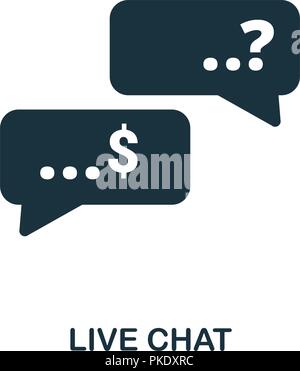 Live Chat icon. Monochrome style design from e-commerce collection. UI. Pixel perfect simple pictogram live chat icon. Web design, apps, software, pri Stock Vector