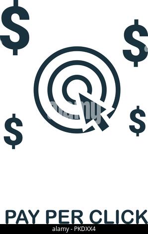 Pay Per Click icon. Monochrome style design from e-commerce collection. UI. Pixel perfect simple pictogram pay per click icon. Web design, apps, softw Stock Vector