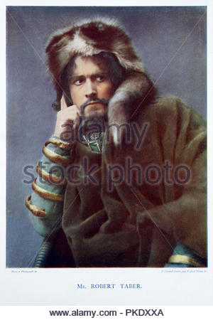 Robert Schell Taber portrait, 1865 – 1904, was an American Broadway actor of the late nineteenth and early twentieth centuries. Colour illustration from 1899. Stock Photo