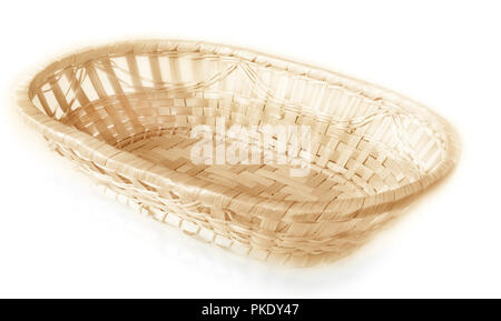 rural table basket on white Stock Photo