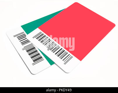 the plastic cards, on white Stock Photo