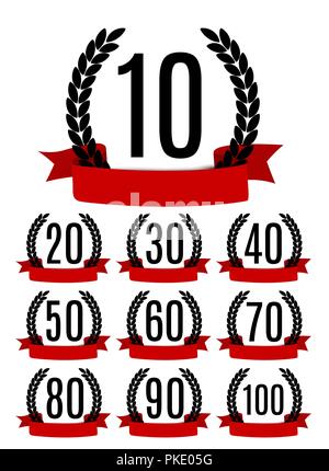 Set of Anniversary emblems template design background. Vector Illustration Stock Vector