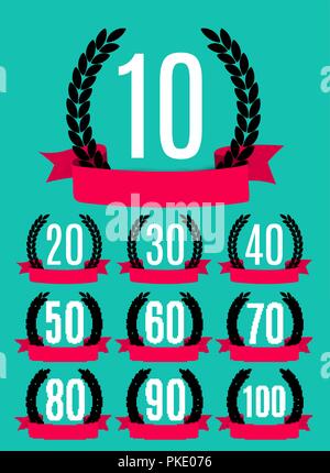 Set of Anniversary emblems template design background. Vector Illustration Stock Vector
