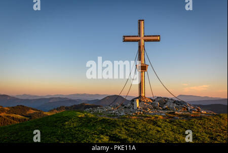 summit cross in the morning Stock Photo