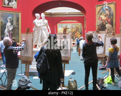 A drop-in session for the public at the Scottish National Gallery on Edinburgh's Princes Street lets you have a go at easel sketching in the Main Hall.