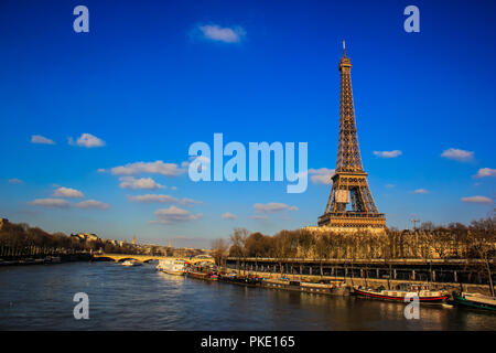Eiffel by the Seine Stock Photo