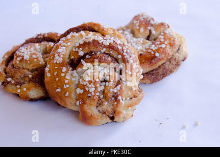 Cinnamon roll buns on a white background Stock Photo