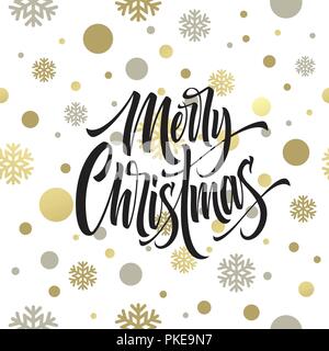 Merry Christmas hand drawn lettering Stock Vector