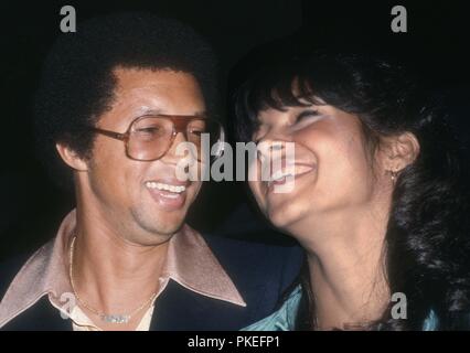 Arthur Ashe and wife Jeanne Moutoussamy-Ashe 1977 Photo By Adam Scull/PHOTOlink.net Stock Photo