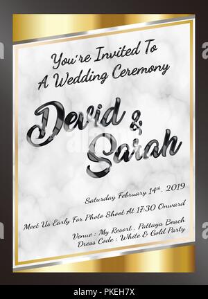 sample wedding card invitation template vector eps Stock Vector