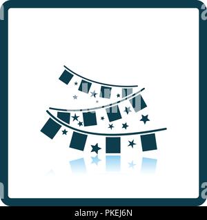 Party garland icon. Shadow reflection design. Vector illustration. Stock Vector