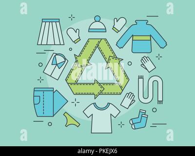 Marketing recycling campaign of fabrics and clothes Stock Vector