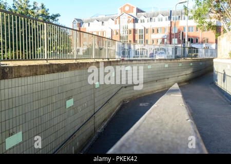 Walkway underpass, Hertford, UK Stock Photo