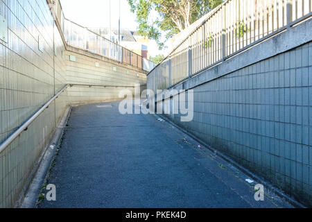 Walkway underpass, Hertford, UK Stock Photo
