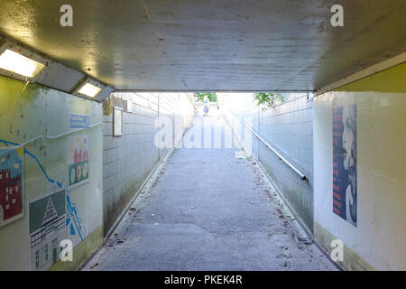 Walkway underpass, Hertford, UK Stock Photo