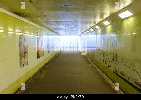 Walkway underpass, Hertford, UK Stock Photo
