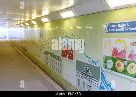 Walkway underpass, Hertford, UK Stock Photo