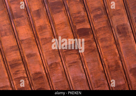 Close up of rusty shutters of a garage. Ideal for concept and backgrounds. Space for text. Stock Photo