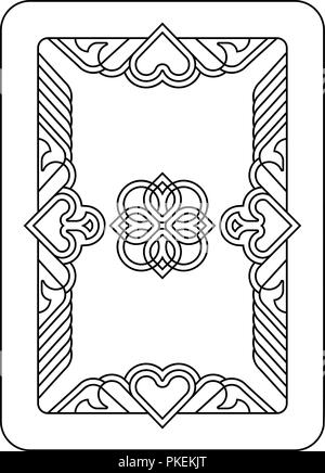 Playing Card Reverse Back in Black and White Stock Vector