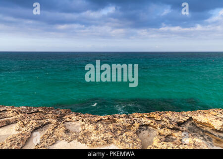 Mediterranean Sea rocky coast. Summer landscape of Ayia Napa, Cyprus Stock Photo