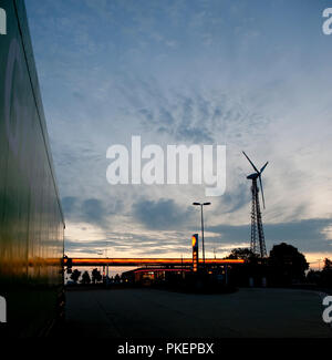 Windmill at a Shell petrol station in Germany Stock Photo - Alamy