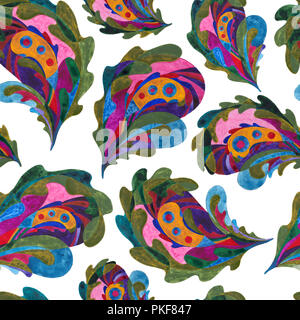 hand painted paisley print Stock Photo - Alamy