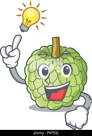 Have an idea ripe sugar apple fruit on mascot Stock Vector