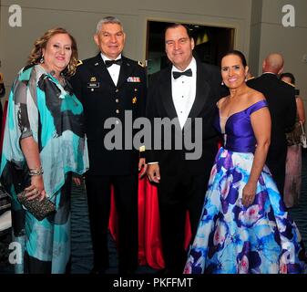 The Puerto Rico National Guard celebrated its annual National Guard Ball event at the Dr. Pedro Rosselló González Convention Center in San Juan, Puerto Rico, Aug. 11.  This is the formal main event where all members of the PRNG, spouses and special guests get together to celebrate the many accomplishments of the institution throughout the past year.  The protocolary part of the event was led by the Adjutant General of Puerto Rico, Brig. Gen. Isabelo Rivera, and his staff.  The guest speaker for this year’s event was Puerto Rico’s Secretary of Justice, Mrs. Wanda Vázquez.  She spoke of the brav Stock Photo