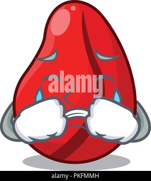 Crying cola nut fruits isolated on cartoon Stock Vector