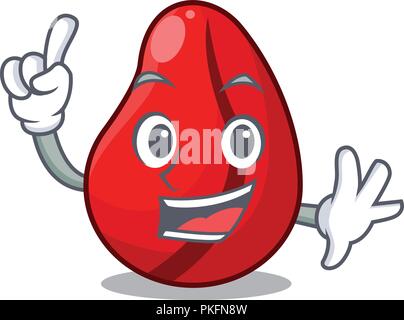 Finger mascot cola nuts for cook ingredient Stock Vector