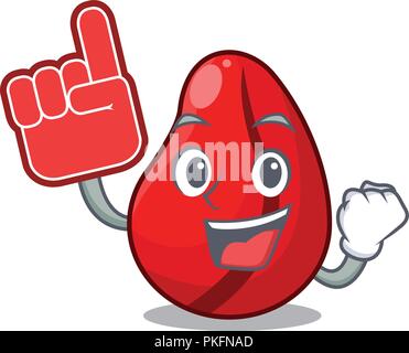 Foam finger mascot cola nuts for cook ingredient Stock Vector