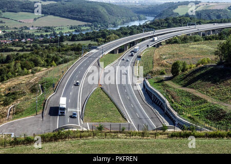 Highway Bridge near Prackovice, Czech Republic Stock Photo