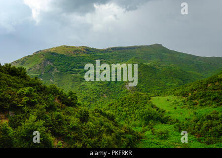 Mountain with the ancient city Amantia, Qark Vlora, Albania Stock Photo