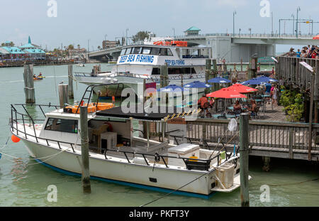 John's Pass Village boardwalk at Madeira Beach, Florida, USA Stock Photo