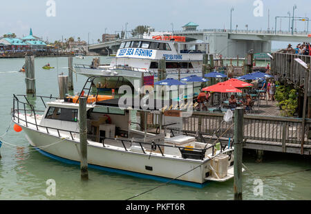 John's Pass Village boardwalk at Madeira Beach, Florida, USA Stock Photo