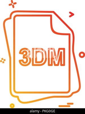 3DM file type icon design vector Stock Vector