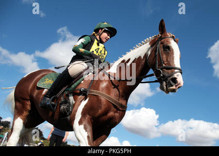 Woodstock, Oxfordshire, UK. 13th September, 2018. Glorious sunshine bathed the club riders in the Eventer Challenge competion on the first day of the Blenheim Horse Trials 2018 Picture: Ric Mellis 13/9/2018 Credit: Ric Mellis/Alamy Live News Stock Photo
