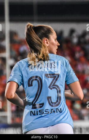 Madrid, Spain. 13th September 2018.  Player #23 Abbie MCMANUS (DF) from Man. City runs to attack. UEFA Women's Champions League.  Atlético de Madrid vs Manchester City. Round of 32, 1st leg. Pedro Ros Sogorb/Alamy Live News Stock Photo