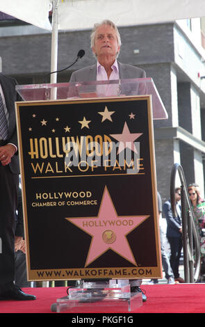 Los Angeles, Ca, USA. 13th Sep, 2018. Michael Douglas, at the Hollywood Walk Of Fame Ceremony honoring Eric McCormack in Los Angeles, California on September 13, 2018. Credit: Faye Sadou/Media Punch/Alamy Live News Stock Photo