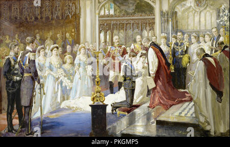 Hall  Sydney Prior - Marriage of Princess Margaret of Connaught to Prince Gustavus Adolphus of Sweden Stock Photo