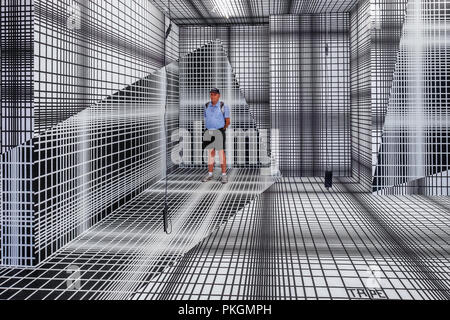 Berlin,Mitte. Re-Imagining Street Art. Art by Tape  That. Samsung Augmented reality Technology Brings ARt to Life in 5 Art labs during IFA 2018 Samsun Stock Photo