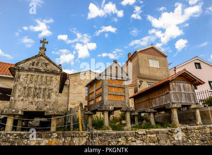 The small Galician village of Combarro - Galicia, Spain Stock Photo