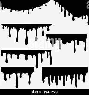 Paint dripping. Dripping liquid. Stock Vector