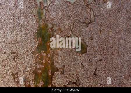 Berlin, Germany, July 26, 2018: Full Frame Close-Up of Rusty Iron Plate Stock Photo
