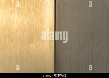 Berlin, Germany, August 29, 2018: Full Frame Close-Up of Metal Facade of Modern Building Stock Photo